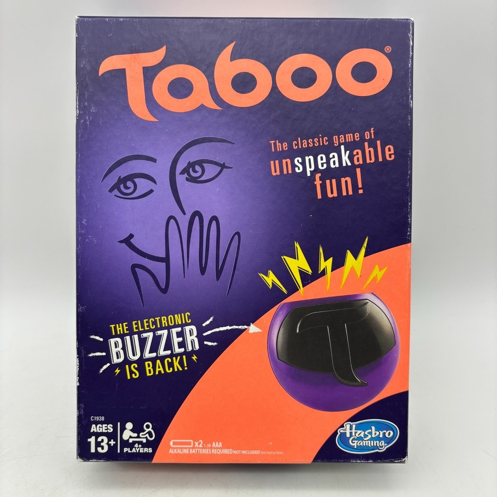 Taboo Party Game with Buzzer COMPLETE Hasbro 2016 Words Friends Family